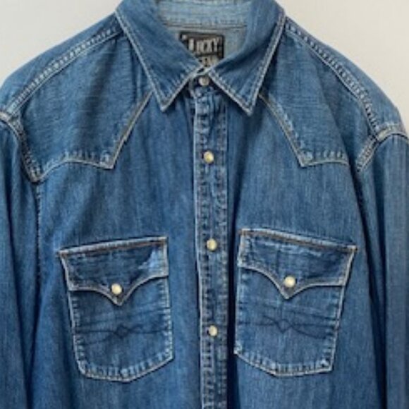 Lucky Brand demin shirt size L - Picture 2 of 4